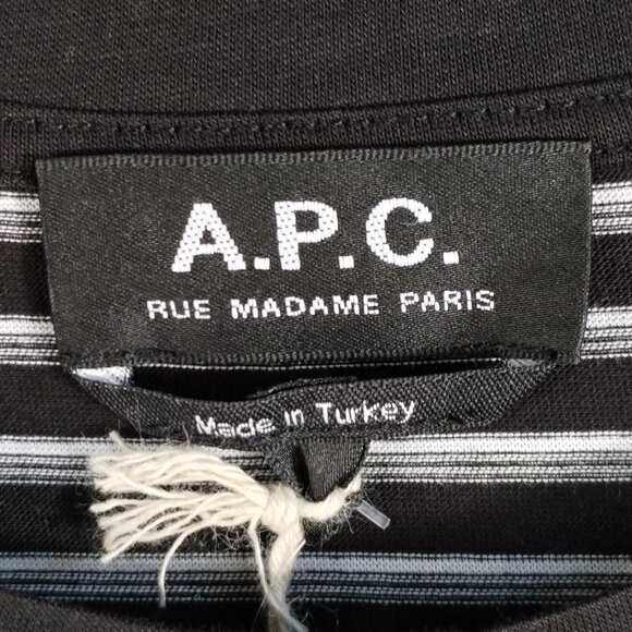 A.P.C. Marco Striped T-Shirt Black White Size L - Picture 6 of 14